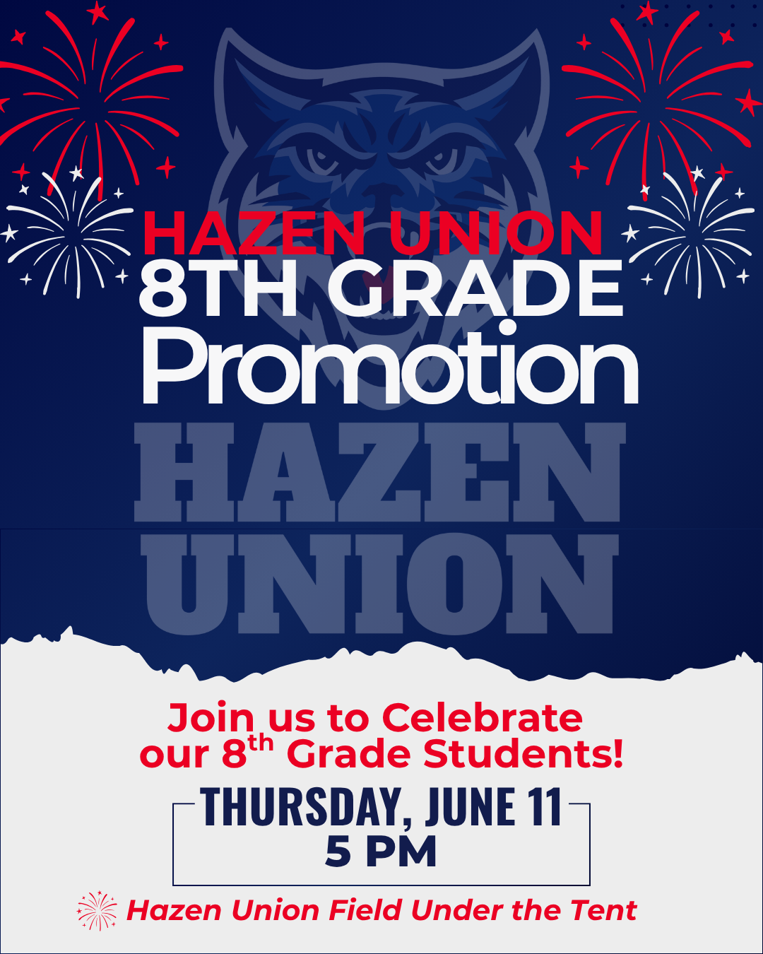 Hazen Union logo with fireworks
